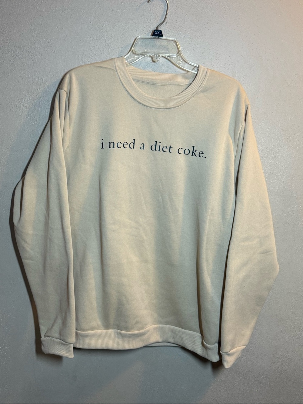 Light Tan Crewneck Sweatshirt - i need a diet coke. Sz Lg